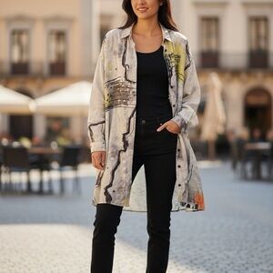 3 Potato Abstract Print Dress/Duster/Tunic